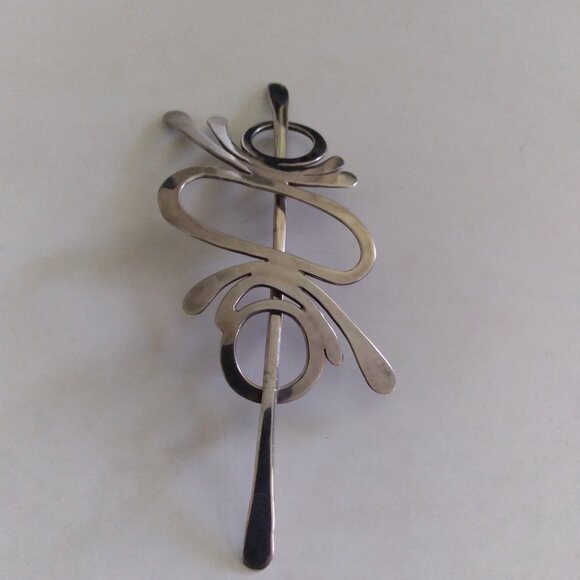 Large Silver Hair Clip/Slide - Picture 3 of 5